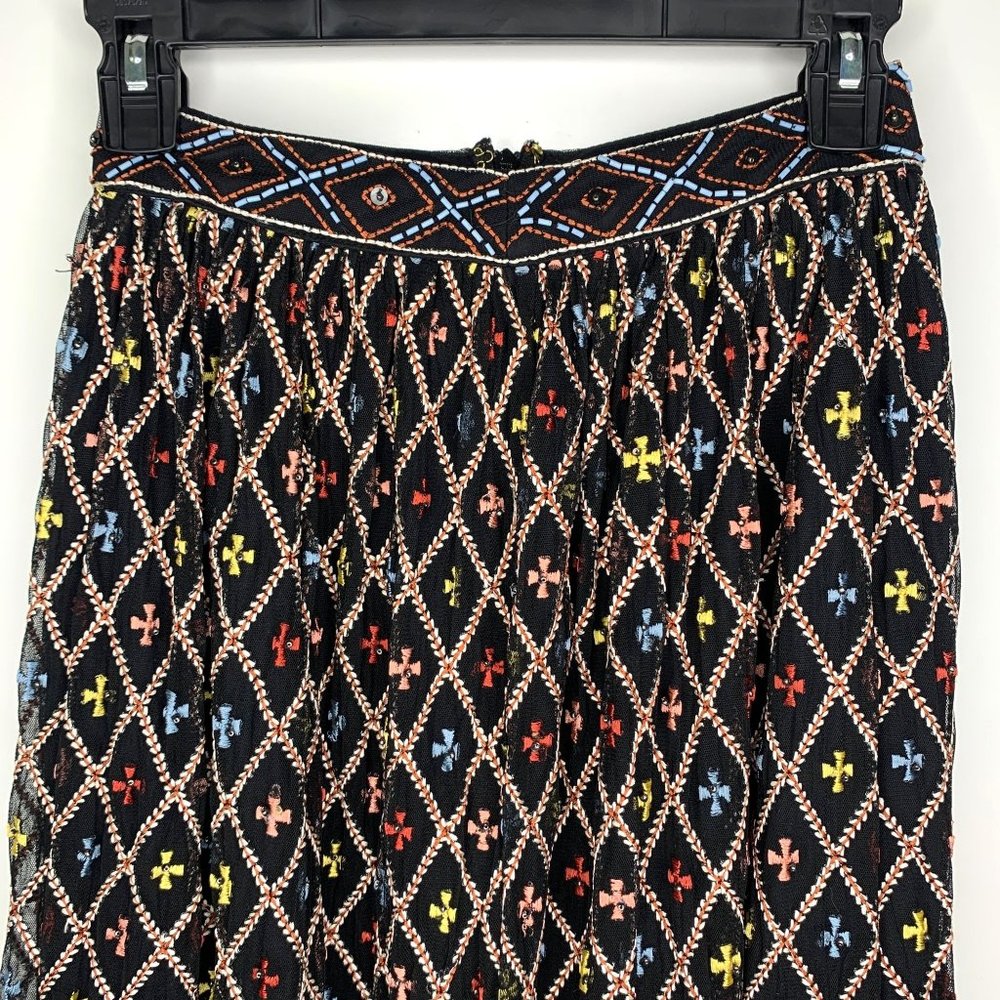 NWT TULAROSA Lexi Beaded Embroidered Black Sheer Maxi Skirt‎ Sz XXS - Picture 5 of 15